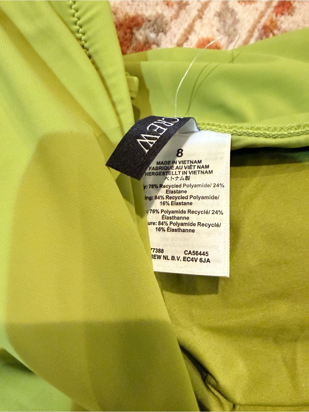 JCREW Gemma ruched bandeau vibrant Fern One-Piece Swimsuit new never worn - Picture 3 of 6